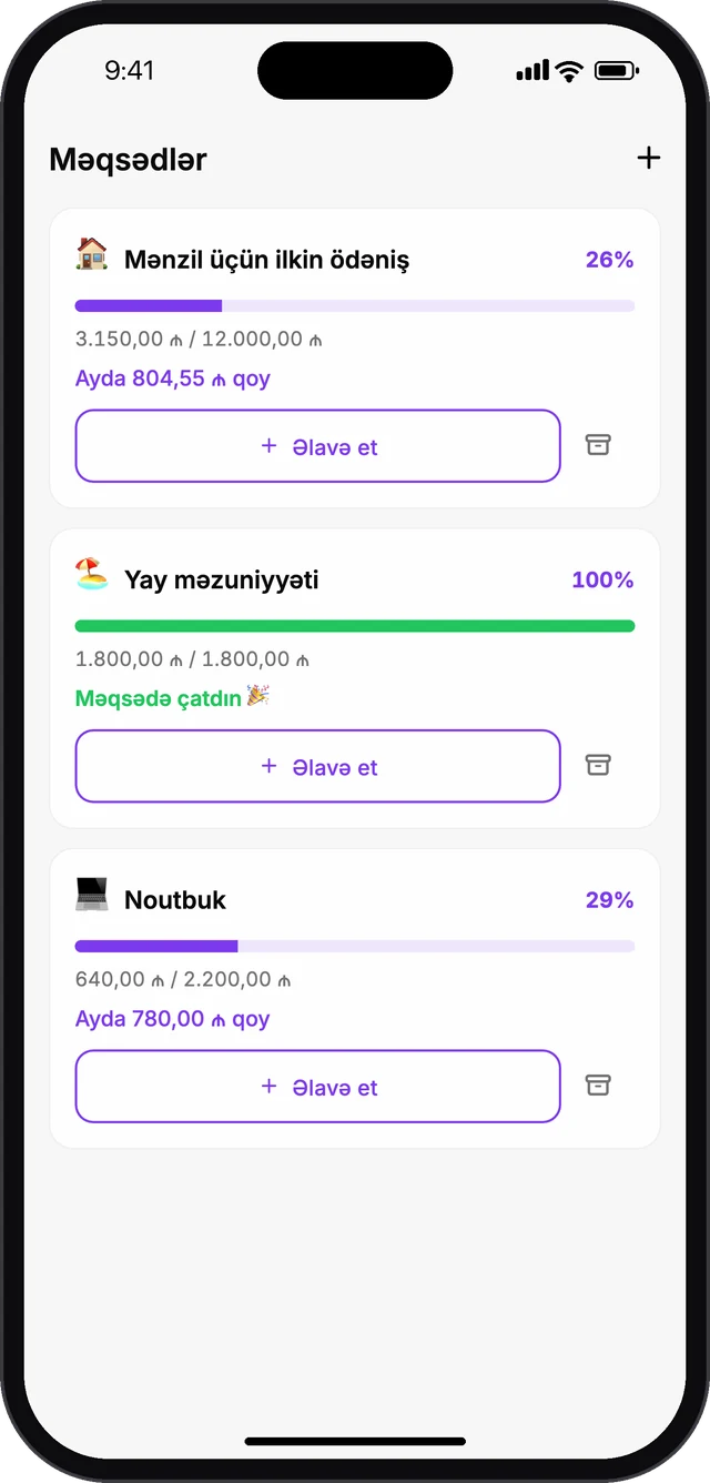 Cashera · Yığım məqsədləri