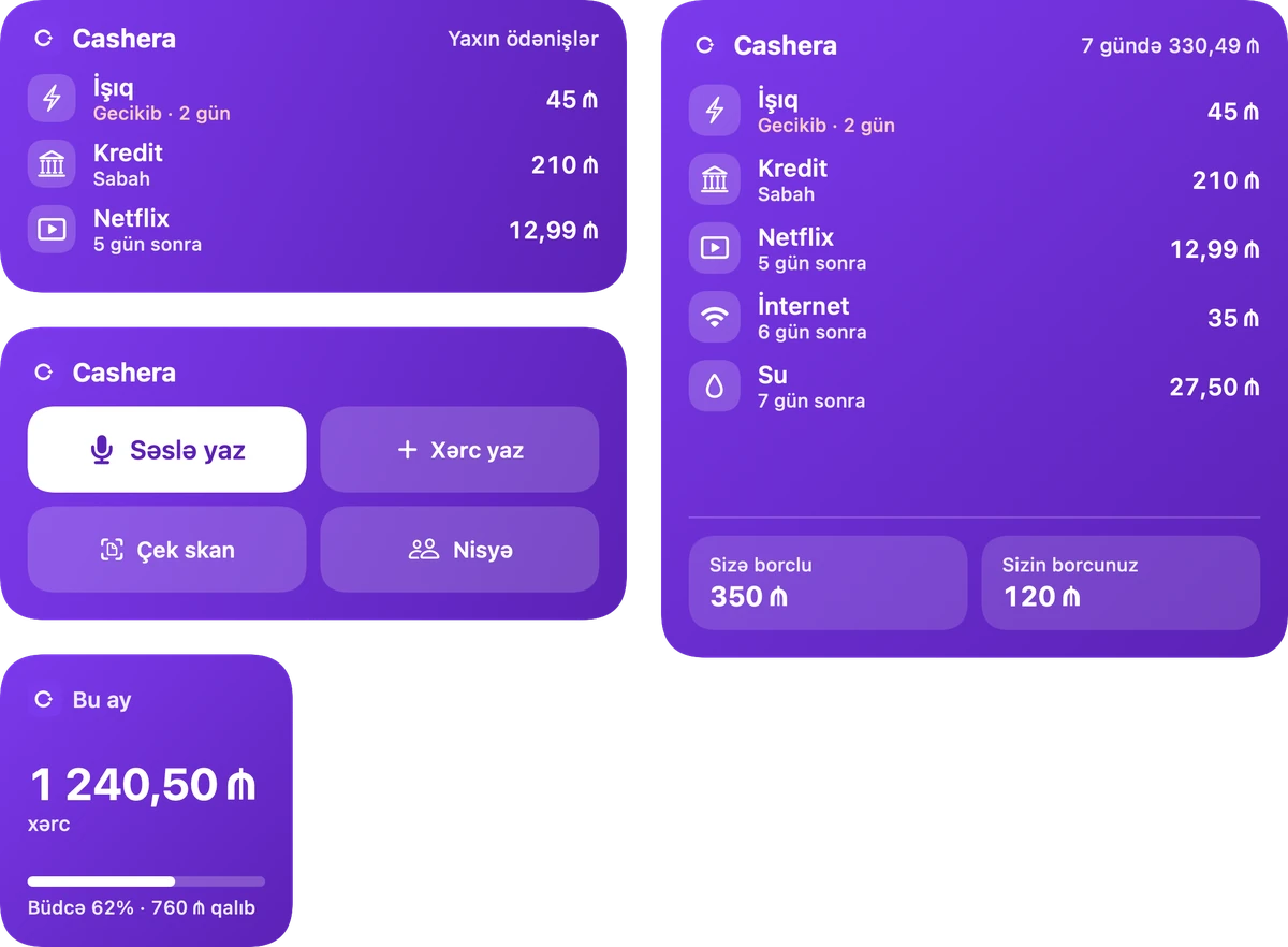 Cashera vidcetləri